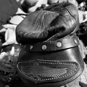 Harley-Davidson Black Leather Studded Cap